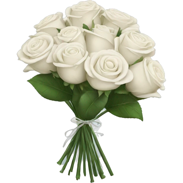 White rose flower bouquet emoji