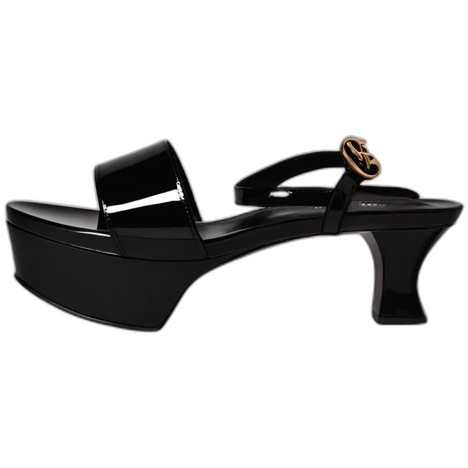 ysl black patent TRIBUTE PLATFORM SANDAL PATENT LEATHER emoji