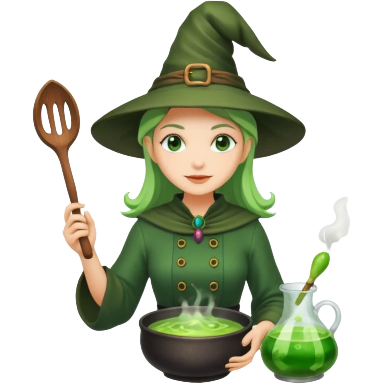 green witch cooking potion emoji