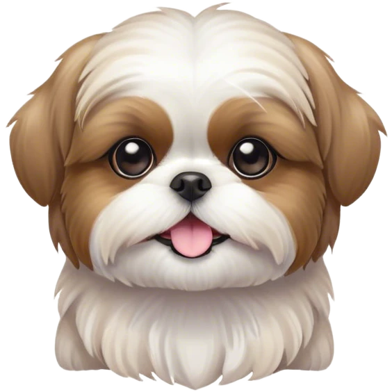 Cinematic Cute Shih Tzu Portrait Emoji, Head playfully tilted with large, sparkling eyes and a fluffy, endearing fur in gentle, pastel tones, simplified yet irresistibly charming, highly detailed, glowing with a warm, cuddly radiance, high shine, radiating affectionate and joyful energy, styled with a soft, playful outline, capturing the essence of a cute Shih Tzu that seems destined to charm everyone in its path! emoji