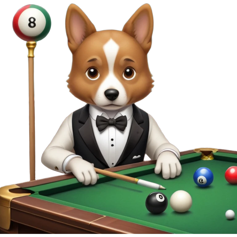 dog playing billiards emoji