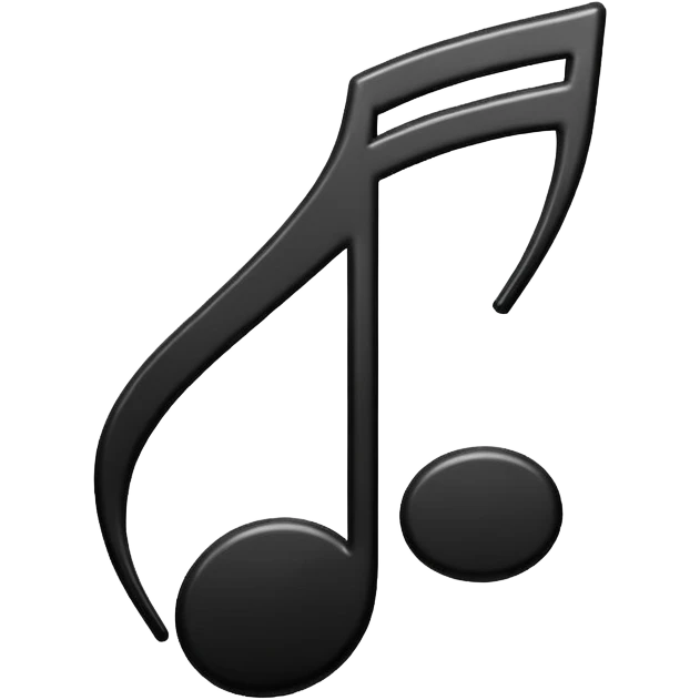 black simple music note emoji
