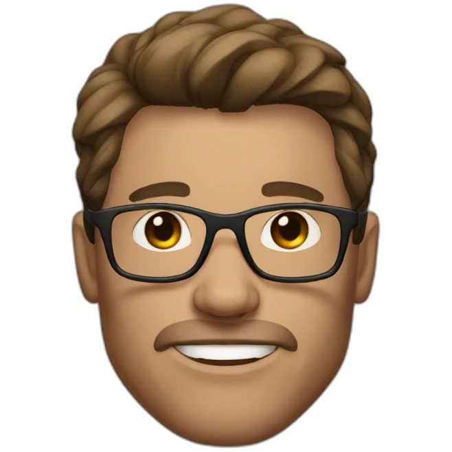 bodybuilder with brown hair and glasses without beard and clothes  emoji