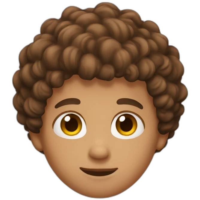 Boy with brown curly hair emoji