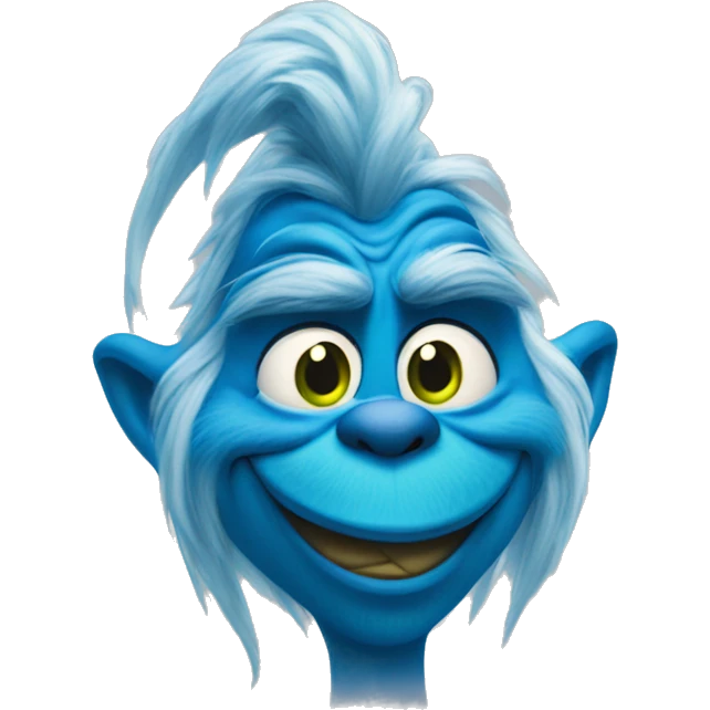 smirking blue grinch  emoji
