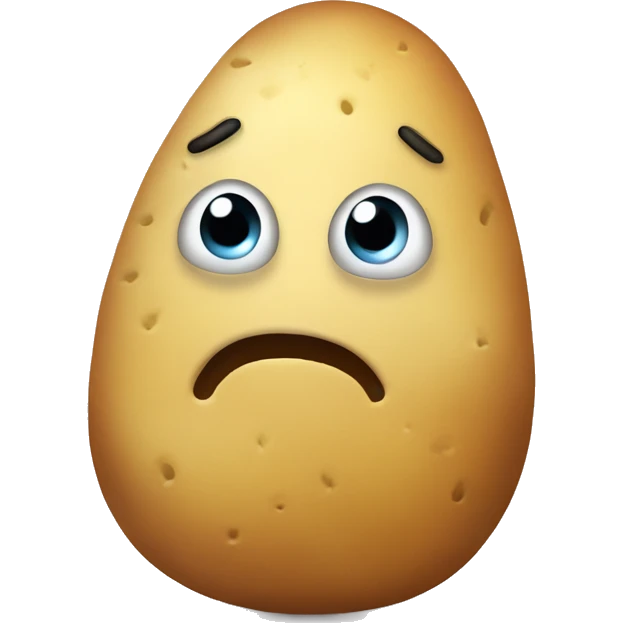 Sad potato crying in bed emoji