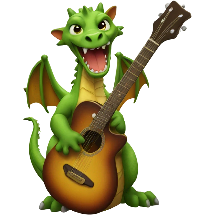 Dragon with guitar emoji