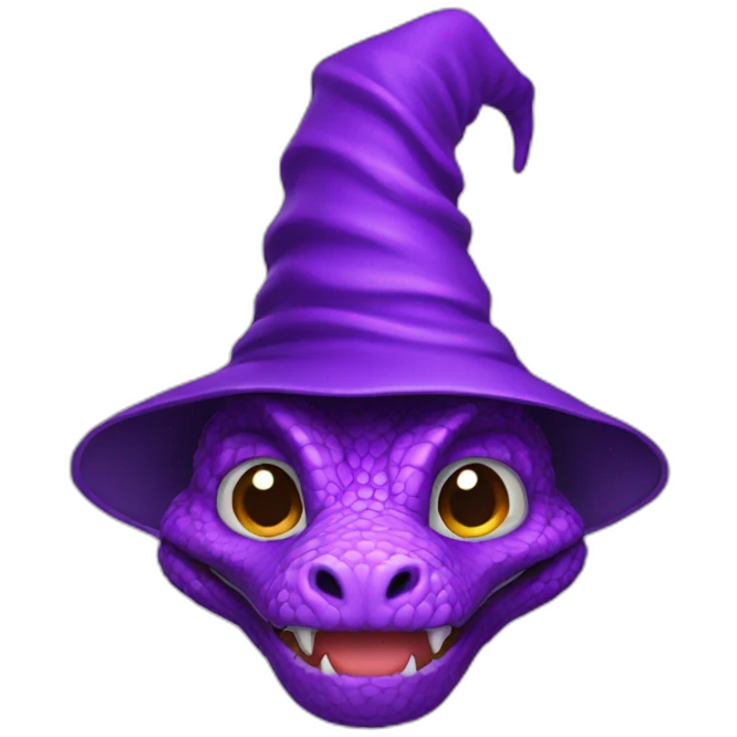 purple dragon with a wizard hat emoji