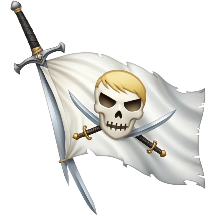 white flag with a sword emoji