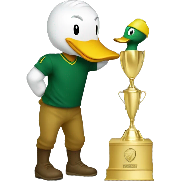 Oregon duck kissing trophy emoji