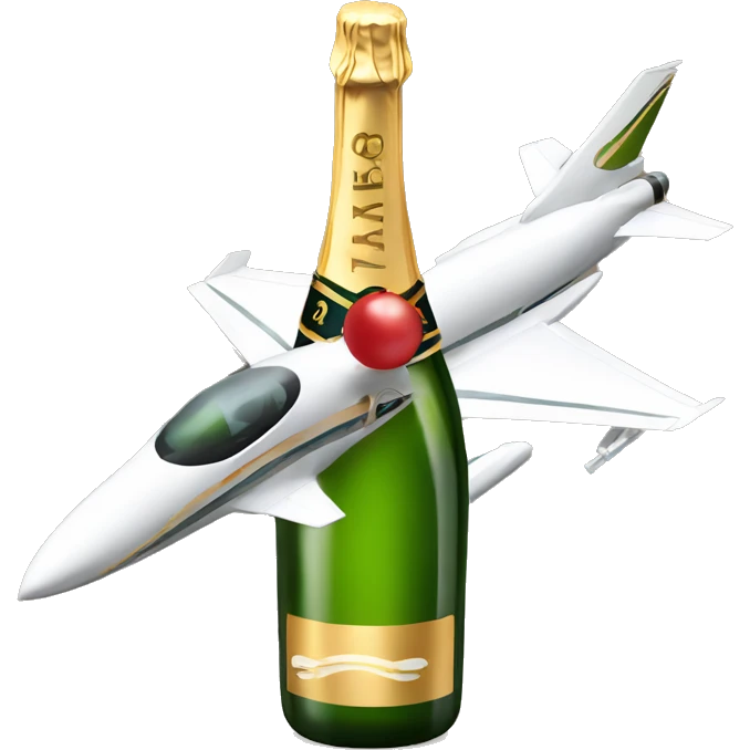 Jet on New Year’s with bottle of champagne  emoji