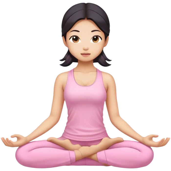 asian yoga girl light pink clothes  emoji