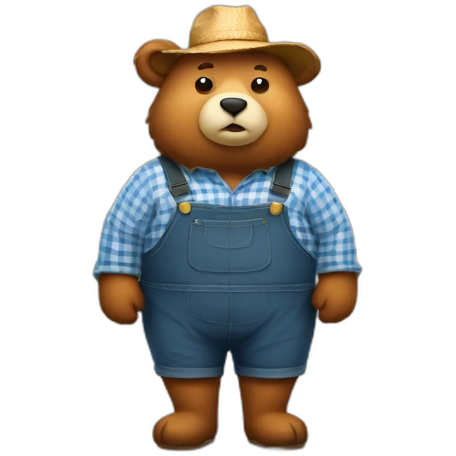 fat bear as a farmer emoji