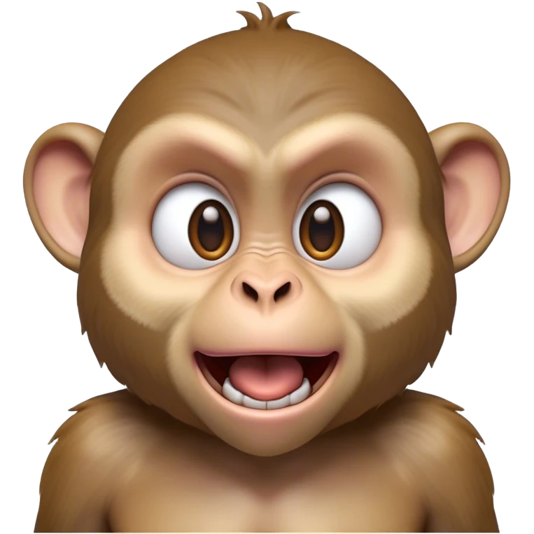 Cinematic Comical Macaque Portrait Emoji, Head tilted dramatically with an exaggeratedly shocked expression, featuring a dynamic, animated face with wide, comically expressive eyes full of humorous disbelief, Simplified yet hilariously expressive features, highly detailed, glowing with a slightly sassy glow, high shine, dramatic yet playful, stylized with an air of quirky primate attitude, soft glowing outline, capturing the essence of a meme-worthy macaque that looks ready to side-eye its way into viral fame! emoji