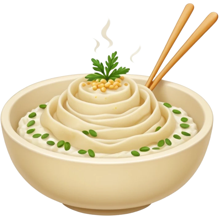 Rice noodles mixed with mashed potatoes emoji