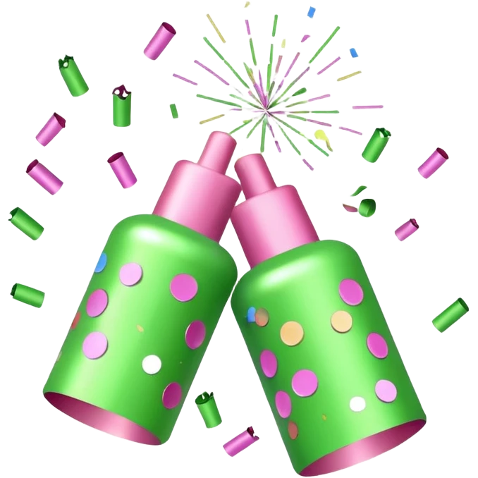 light green and light pink party poppers emoji