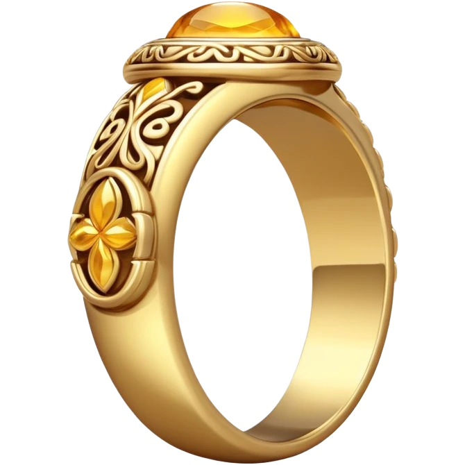 Ring on hand gold emoji