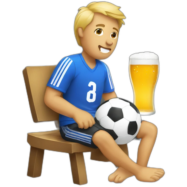 drinking beer with watching soccer emoji