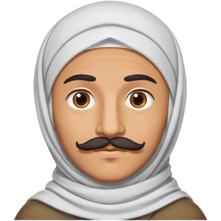 Man with an Italian mustache wearing a hijab emoji