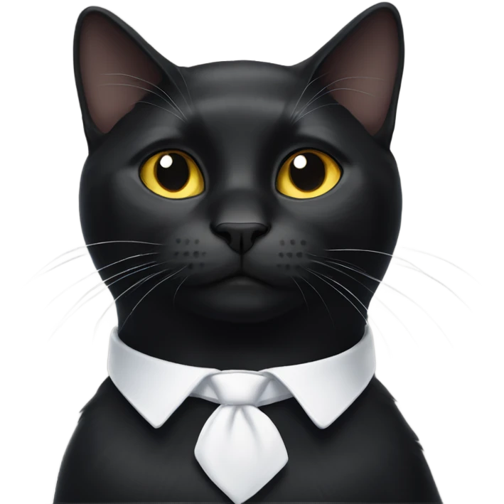 black cat with white collar emoji
