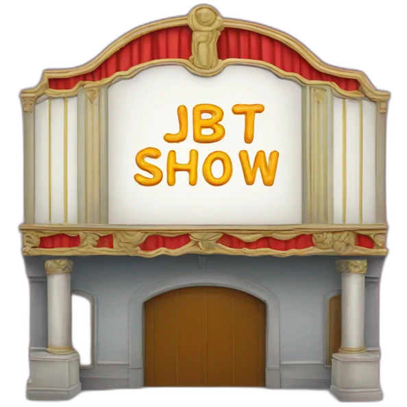 Theater sign with text « JBT’s Show » emoji