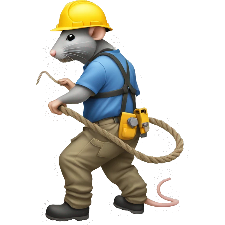 rat construction worker pulling rope down emoji