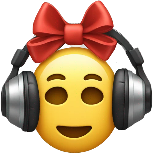 Headphones with bow  emoji