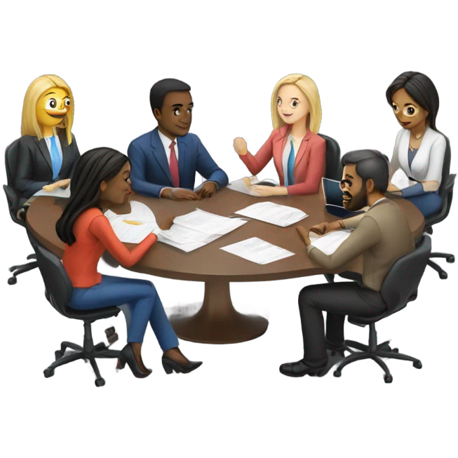 office meeting at a table emoji