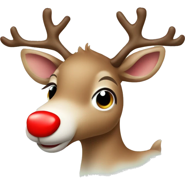 Baby Christmas Reindeer with red nose emoji