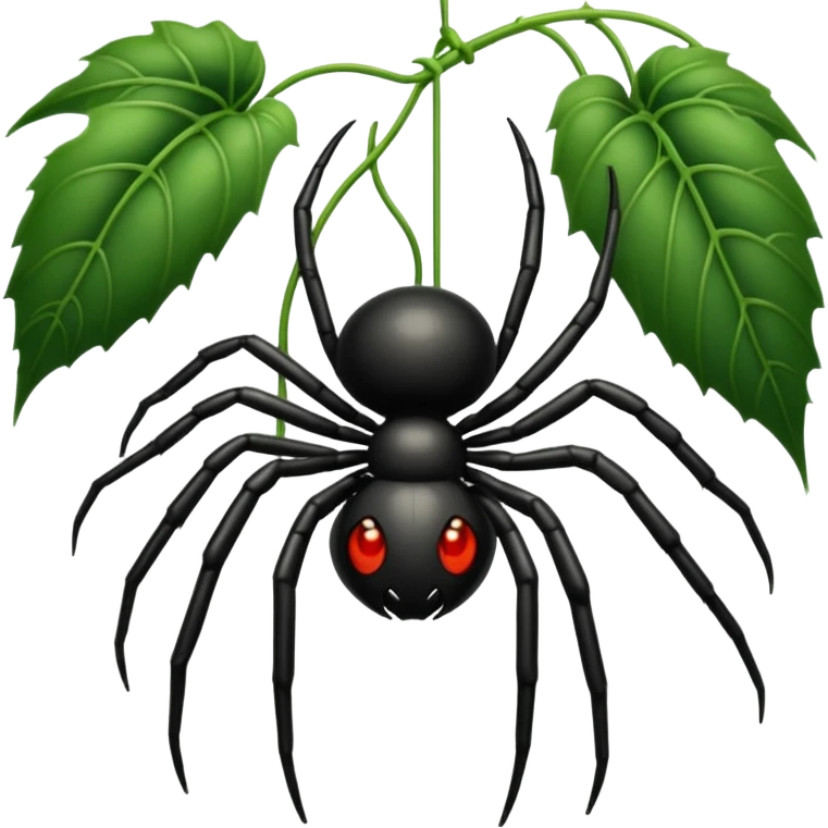 Spider hanging in green vines emoji