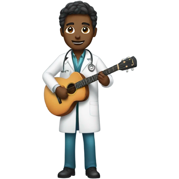 A male doctor playing the guitar emoji