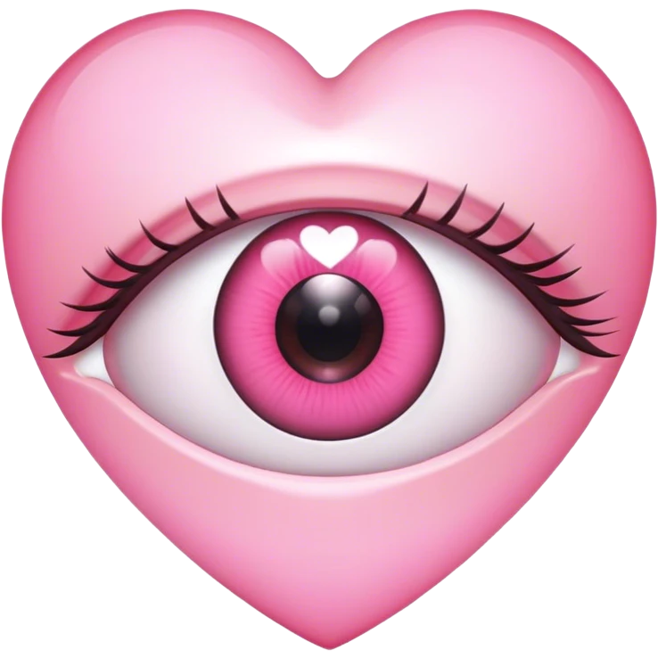 pink shojo anime eye with heart shaped pupil emoji