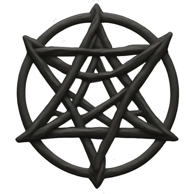 A black Unicursal hexagram emoji