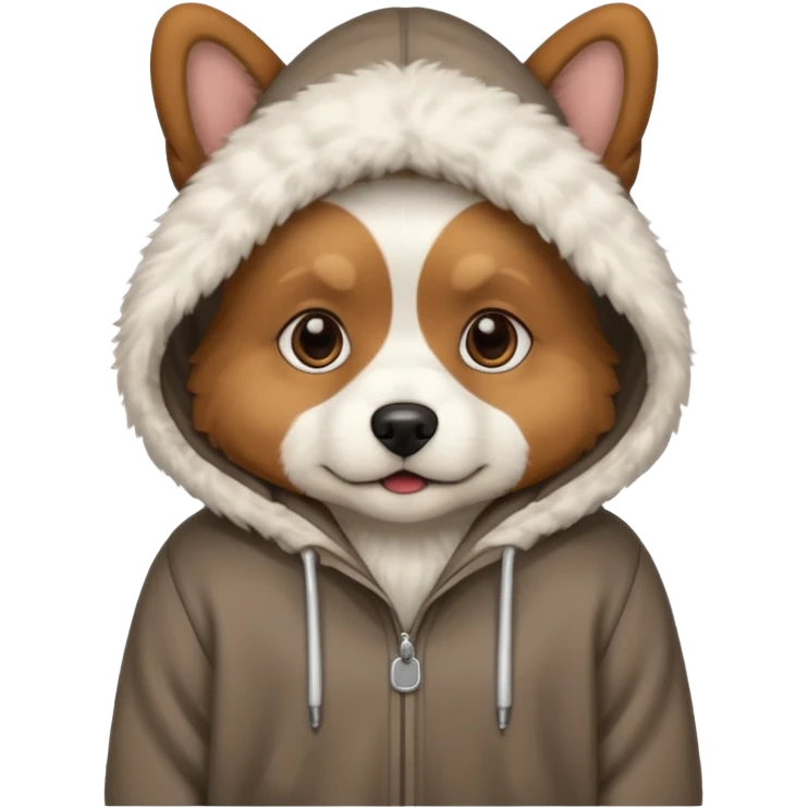 Dog wearing a hoodie emoji