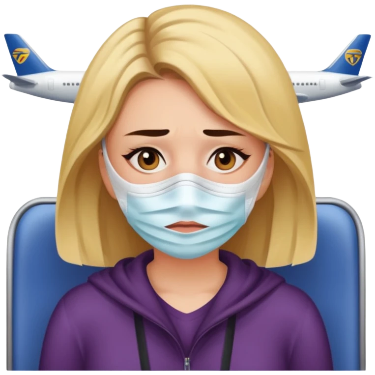 비행기를 놓쳐 공항에 갇힌 슬픈 여자 emoji