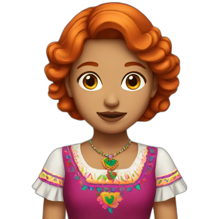 Mexican dressed redhead girl emoji