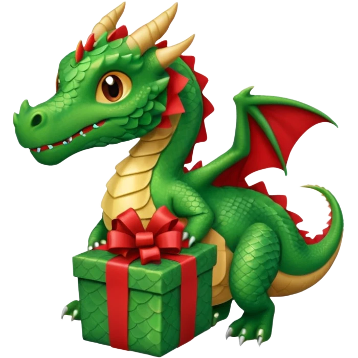 a dragon is holding a gift emoji