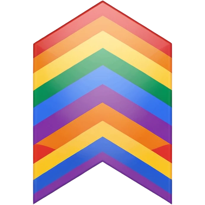 stylized gay progress pride flag with chevron and rainbow, iconic design, no text emoji