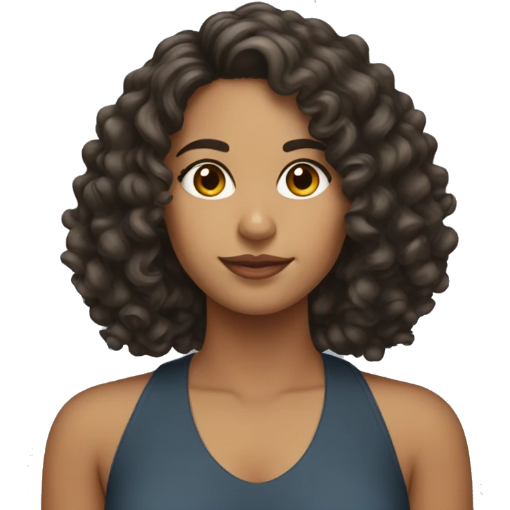 Latina with medium length curly hair emoji