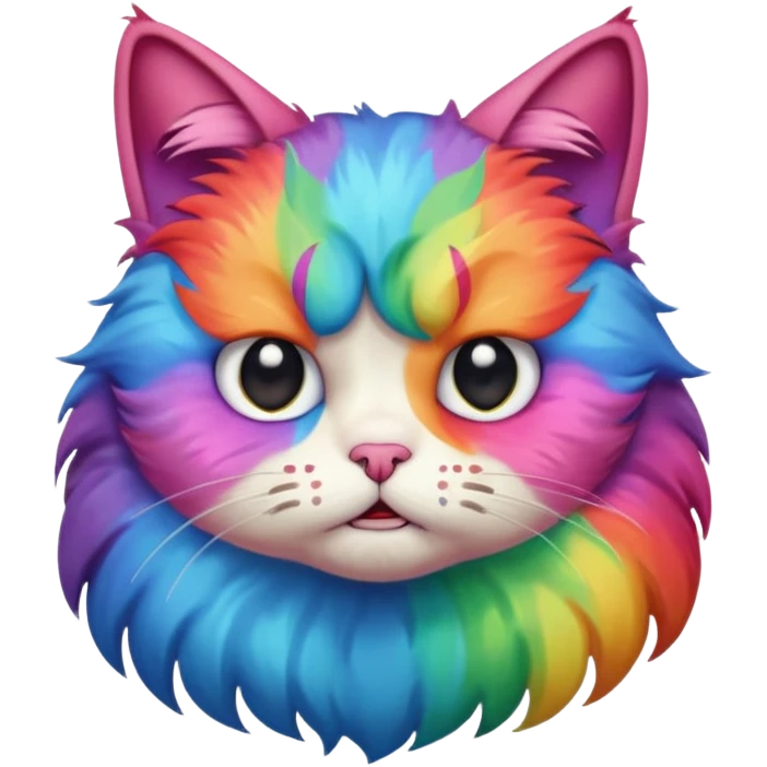 Crying gay cat with  emoji
