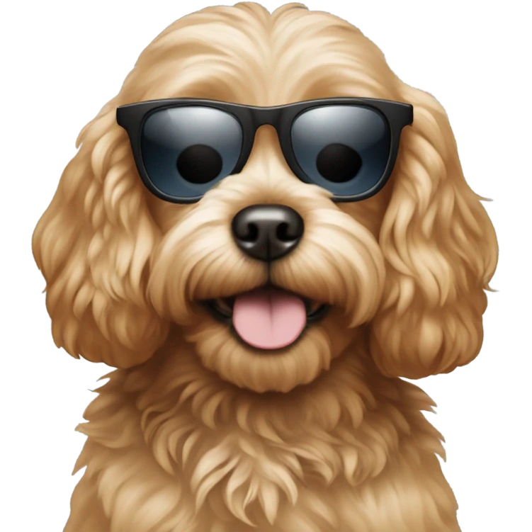 cavapoo wearing singlasses emoji
