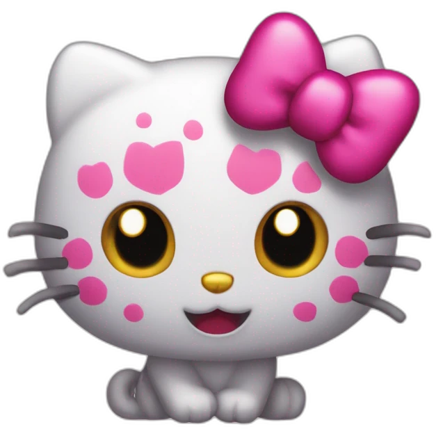Hello kitty qui boit de la monster emoji