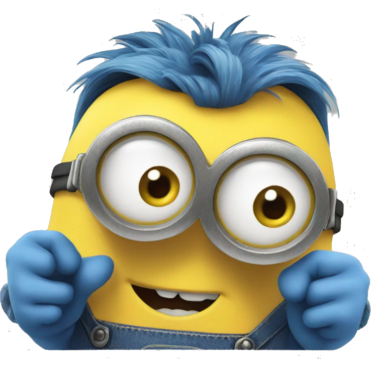 Minion saying hello with hand emoji
