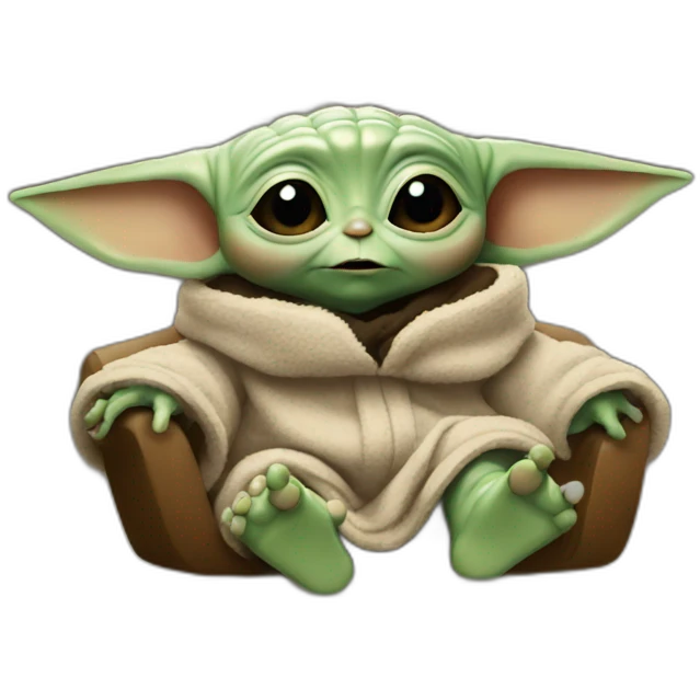 BABY YODA WATCHING TV emoji