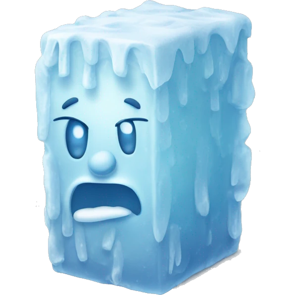 Bloc de glace avec un C dessus emoji