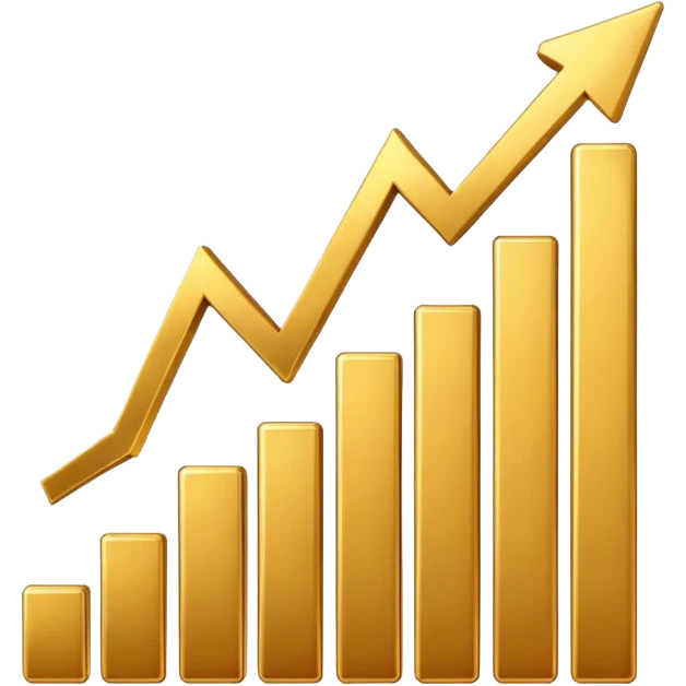 golden increasing chart  emoji