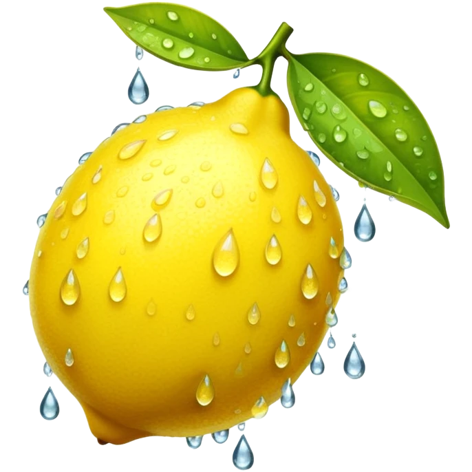 a lemon with dewdrops emoji