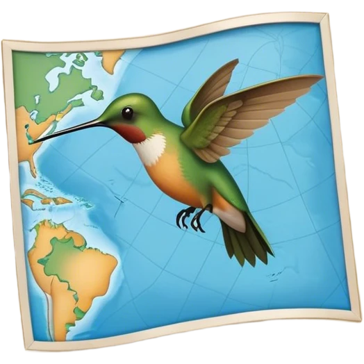 Colibris et carte de la martinique  emoji