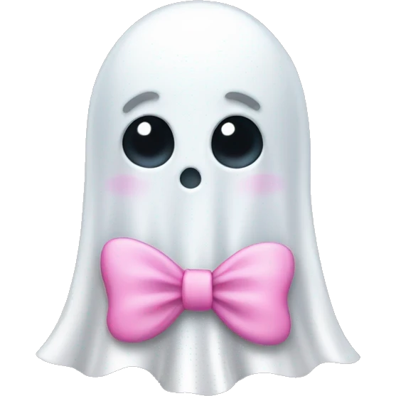 Ghost with a pink bow emoji