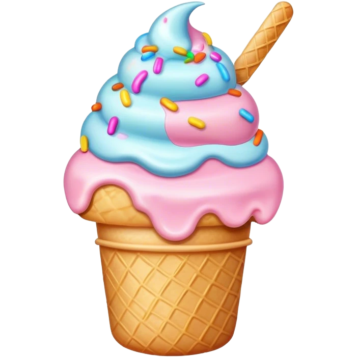 Melted pastel ice cream emoji